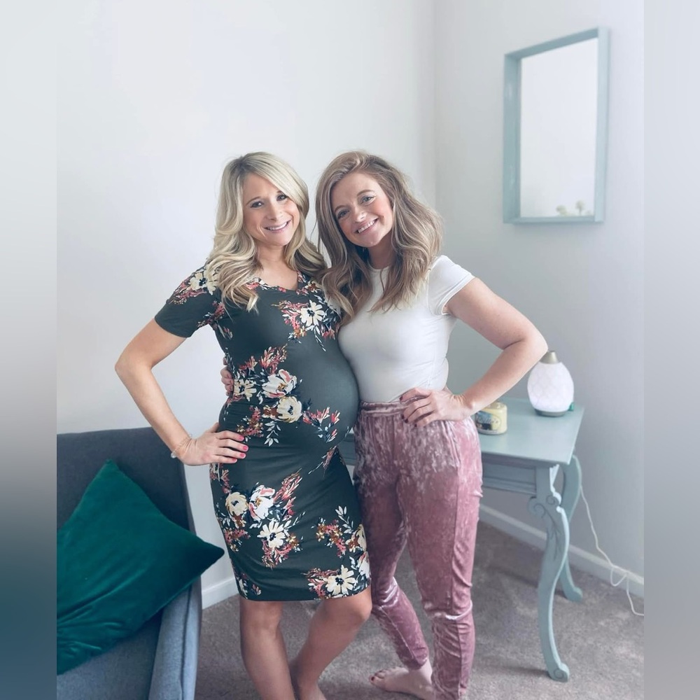 Pink velvet pants bought at a designer boutique